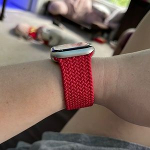 Apple 45 mm (PRODUCT)RED Braided Solo Loop- Size 6